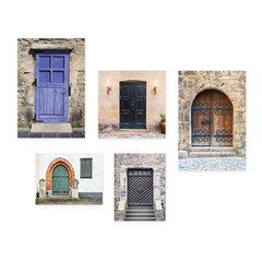 Kit 5 Placas Decorativas - Portas Mundo Cores Casa Quarto Sala - 104ktpl5 - comprar online