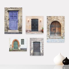 Kit 5 Placas Decorativas - Portas Mundo Cores Casa Quarto Sala - 104ktpl5