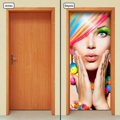 Adesivo Decorativo de Porta - Salão de Beleza - 1061cnpt - comprar online
