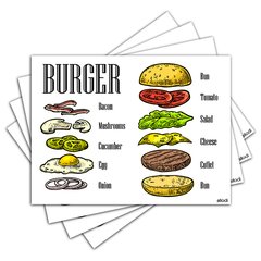 Jogo Americano - Burguer com 4 peças - 1076Jo