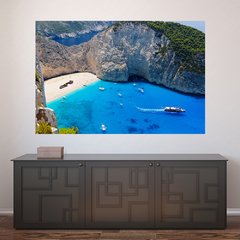 Painel Adesivo de Parede - Grécia - Praia - 1096pn