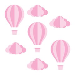 Adesivo de Parede Infantil Balões Quarto Menina Balão - 109ir - comprar online
