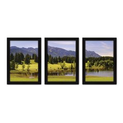 Kit Com 3 Quadros - Árvores Montanha Paisagem - 112kq02p - comprar online