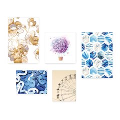 Kit 5 Placas Decorativas - Balão Abstrato Flores Roda Gigante Casa Quarto Sala - 113ktpl5 - comprar online