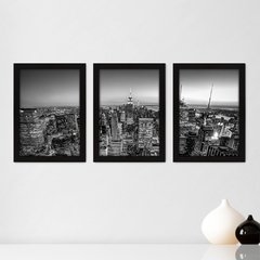 Kit Com 3 Quadros - New York Cidade Urbano - 114kq02p