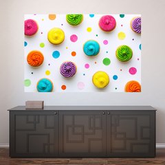 Painel Adesivo de Parede - Cupcakes - Confeitaria - 1162pn
