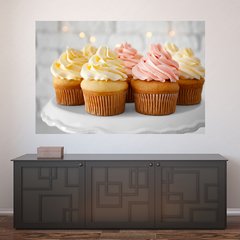 Painel Adesivo de Parede - Cupcakes - Confeitaria - 1163pn