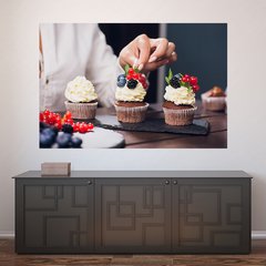 Painel Adesivo de Parede - Cupcakes - Confeitaria - 1167pn