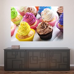 Painel Adesivo de Parede - Cupcakes - Confeitaria - 1168pn