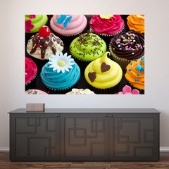 Painel Adesivo de Parede - Cupcakes - Confeitaria - 1169pn
