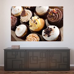 Painel Adesivo de Parede - Cupcakes - Confeitaria - 1172pn