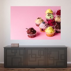 Painel Adesivo de Parede - Cupcakes - Confeitaria - 1173pn