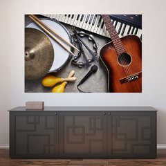 Painel Adesivo de Parede - Instrumentos Musicais - Música - 1176pn