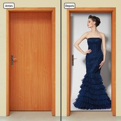 Adesivo Decorativo de Porta - Vestido de Festa - 1178cnpt - comprar online