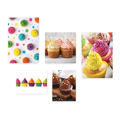 Kit 5 Placas Decorativas - Cupcake Doceria Lanchonete Cozinha Casa Quarto Sala - 117ktpl5 - comprar online