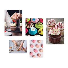 Kit 5 Placas Decorativas - Cupcake Doceria Lanchonete Cozinha Casa Quarto Sala - 118ktpl5 - comprar online