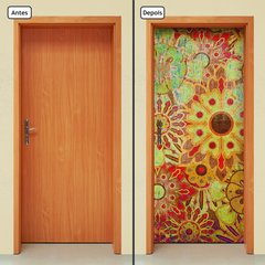 Adesivo Decorativo de Porta - Flores - 1195cnpt - comprar online