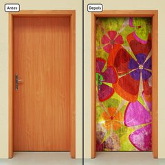 Adesivo Decorativo de Porta - Flores - 1196cnpt - comprar online