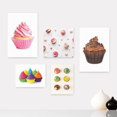 Kit 5 Placas Decorativas - Cupcake Doceria Lanchonete Cozinha Casa Quarto Sala - 119ktpl5