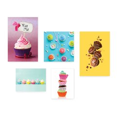 Kit 5 Placas Decorativas - Cupcake Doceria Lanchonete Cozinha Casa Quarto Sala - 120ktpl5 - comprar online