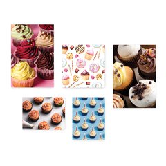 Kit 5 Placas Decorativas - Cupcake Doceria Lanchonete Cozinha Casa Quarto Sala - 121ktpl5 - comprar online
