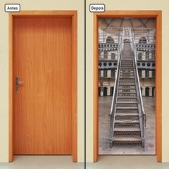 Adesivo Decorativo de Porta - Escada de Ferro - 121cnpt - comprar online