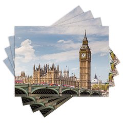 Jogo Americano com 4 peças - Big Ben - Londres - Inglaterra - Viagem - 1221Jo