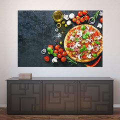 Painel Adesivo de Parede - Pizza - Pizzaria - 1221pn