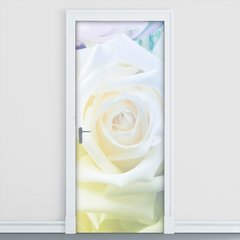 Adesivo Decorativo de Porta - Flor - Rosa - 1228cnpt