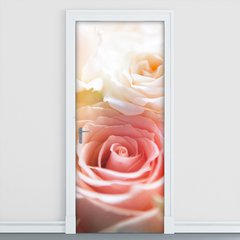 Adesivo Decorativo de Porta - Flor - Rosa - 1229cnpt