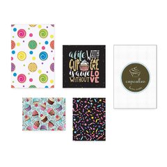 Kit 5 Placas Decorativas - Cupcake Doceria Frase Cozinha Casa Quarto Sala - 123ktpl5 - comprar online