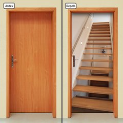 Adesivo Decorativo de Porta - Escada de Madeira - 125cnpt - comprar online