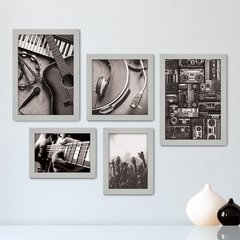 Kit Com 5 Quadros Decorativos - Música Show Toca Discos - 126kq01 - comprar online