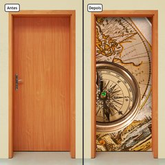 Adesivo Decorativo de Porta - Bússola - 1275cnpt - comprar online