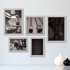 Kit Com 5 Quadros Decorativos - Música Studio Gravação - 127kq01 - comprar online