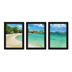 Kit Com 3 Quadros - Mar Praia Paisagem - 127kq02p - comprar online