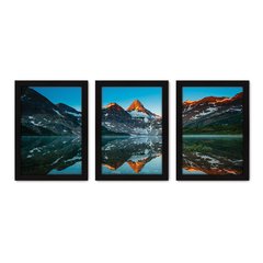 Kit Com 3 Quadros - Lago Montanha Paisagem - 129kq02p - comprar online