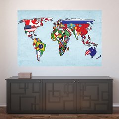 Painel Adesivo de Parede - Mapa Mundi - Mundo - 1300pn