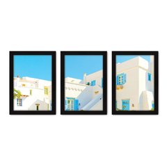 Kit Com 3 Quadros - Grécia Arquitetura Paisagem - 130kq02p - comprar online