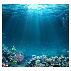 Papel de Parede Fundo do Mar Natureza Peixes Sala Painel Adesivo - 130pc - comprar online
