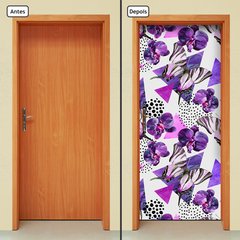 Adesivo Decorativo de Porta - Flores - 1318cnpt - comprar online