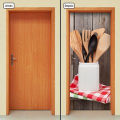 Adesivo Decorativo de Porta - Utensílios de Cozinha - 1327cnpt - comprar online