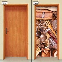 Adesivo Decorativo de Porta - Utensílios de Cozinha - 1328cnpt - comprar online