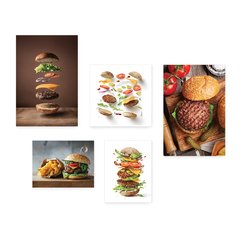 Kit 5 Placas Decorativas - Hamburguer Hamburgueria Cozinha Casa Quarto Sala - 133ktpl5 - comprar online