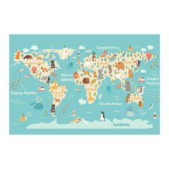Painel Adesivo de Parede - Mapa Mundi - Mundo - 1344pn - comprar online