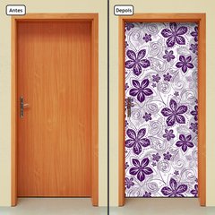 Adesivo Decorativo de Porta - Flores - 1349cnpt - comprar online