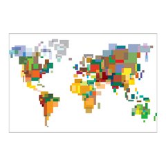 Painel Adesivo de Parede - Mapa Mundi - Mundo - 1359pn - comprar online