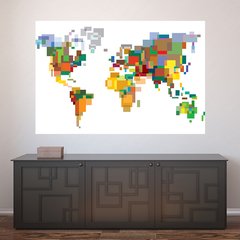 Painel Adesivo de Parede - Mapa Mundi - Mundo - 1359pn
