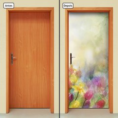 Adesivo Decorativo de Porta - Pintura - Flores - 135cnpt - comprar online
