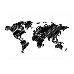 Painel Adesivo de Parede - Mapa Mundi - Mundo - 1360pn - comprar online